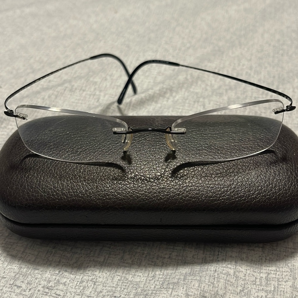Halston Rimless Eyeglasses FRAMES  black